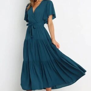 Petal and Pup Barker Dress in navy - waist tie not included